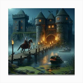 Castle At Night 2 Canvas Print