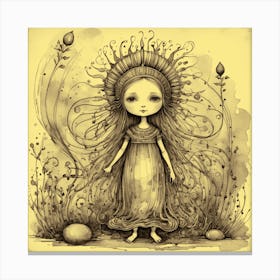 Little Girl In The Forest Canvas Print