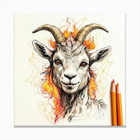 Goat Drawing 27 Canvas Print