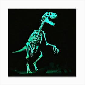 Dinosaur Skeleton Bones Glow Dark Prehistoric Fossil Paleontology Radiant Luminescent Haun (6) Canvas Print
