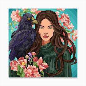 Raven Woman  Canvas Print