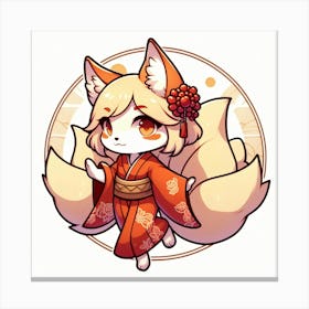 Kitsune Joy 6 Canvas Print