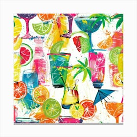Tropical Drink Pattern Canvas Print