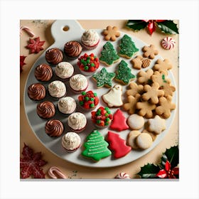 Leonardo Phoenix 09 A Festive Holiday Dessert Spread Featuring 1 Canvas Print