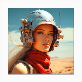Sci-Fi Girl In Helmet Canvas Print
