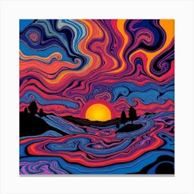 Psychedelic Sunset 2 Canvas Print