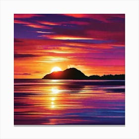 Sunset Over The Ocean 19 Canvas Print