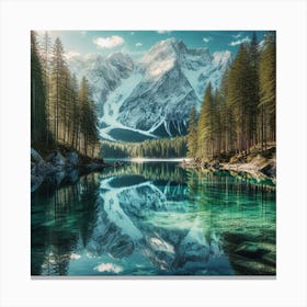 Lake In The Mountains 48 Canvas Print