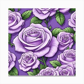 Purple Roses Seamless Pattern 6 Canvas Print