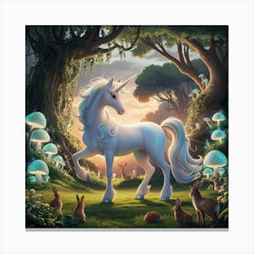 Unicorn In The Forest 1 Canvas Print