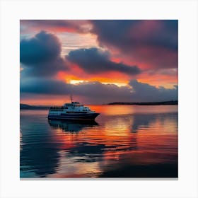 Sunset On A Boat 7 Canvas Print