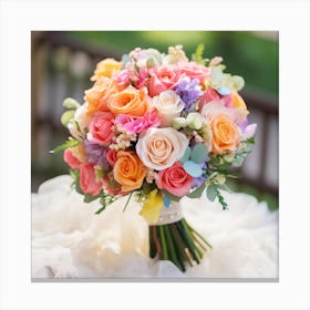 Colorful Wedding Bouquet Canvas Print