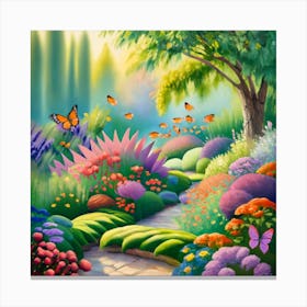 into the garden : Butterfly Garden 1 Canvas Print