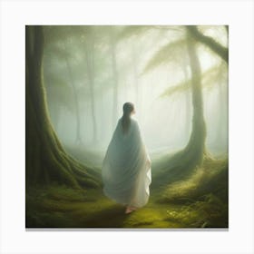 Woman In The Forest Canvas Print