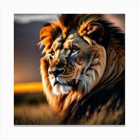 Lion At Sunset 10 Canvas Print