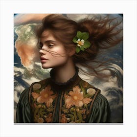Woman With A Flower In Her Hair Canvas Print