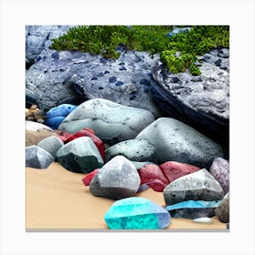 Rocks On The Beach Canvas Print