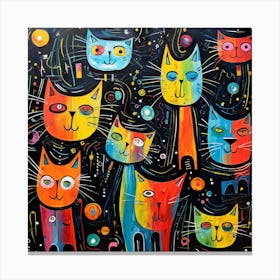 Cats In Space 2 Canvas Print