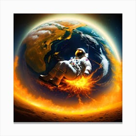 Surreal sci-fi Man on the Moon 3/6 Canvas Print
