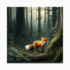 Fox In The Forest 20 Canvas Print