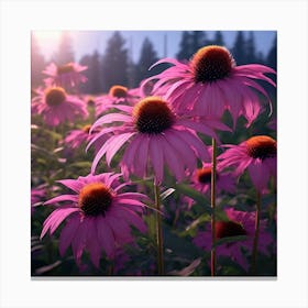 Echinacea Is Easily Identifiable With Its Pink Ish Purple Petals And Large Rust Colored Centers Canvas Print