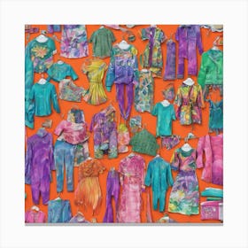 Colorful Array Of Clothes Canvas Print