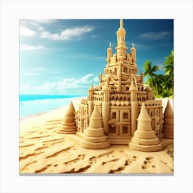 Sand Castle On The Beach Canvas Print