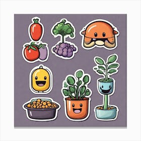 Legumes As A Logo Sticker 2d Cute Fantasy Dreamy Vector Illustration 2d Flat Centered By Tim Canvas Print
