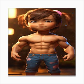 Girl With Muscles Canvas Print