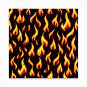 Flames On Black Background 7 Canvas Print