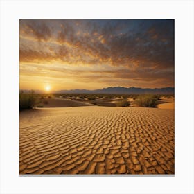 Desert Landscape At Sunset Canvas Print