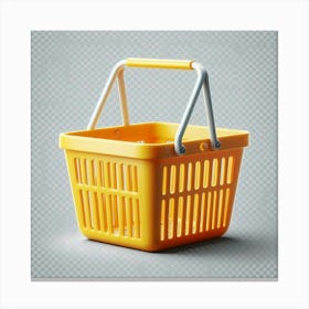 Yellow Shopping Basket Canvas Print