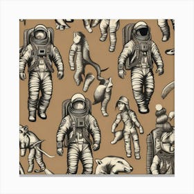 Astronauts In Space Canvas Print