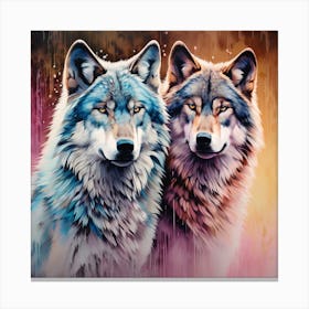 Couple of Wolves Canvas Print