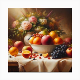 Fruits And Flowers Canvas Print