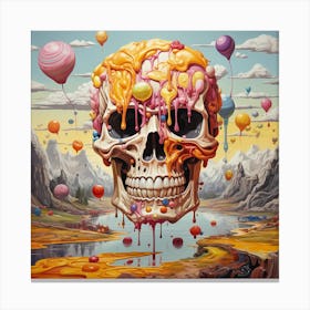 Skull With Balloons 1 Canvas Print