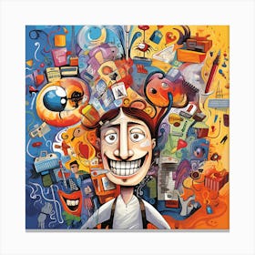 Man With A Brain Canvas Print