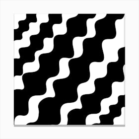 Black Wavy Pattern Canvas Print