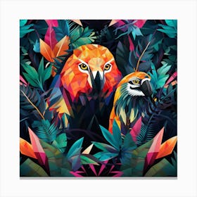 Parrots In The Jungle 1 Canvas Print