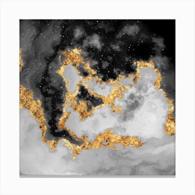 100 Nebulas in Space with Stars Abstract in Black and Gold n.012 Canvas Print