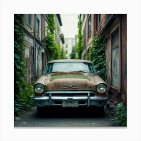 Old Car In The Alley Canvas Print