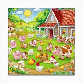 Farm Animals Canvas Print