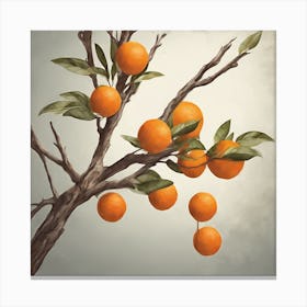 Oranges On A Tree 1 Canvas Print