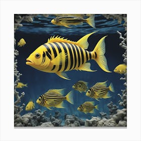 Yellow Striped Fish Canvas Print