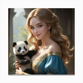 Panda Girl 4 Canvas Print