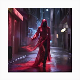 Woman In A Red Dress Canvas Print