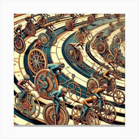 Clockwork Cyclists Canvas Print