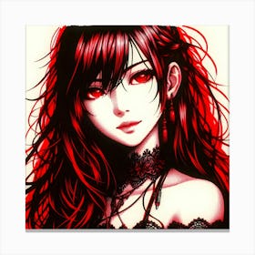 Anime Girl With Red Hair Canvas Print