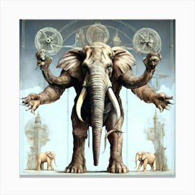 Amazing Paper cutting art works of Elegance elephant Canvas Print