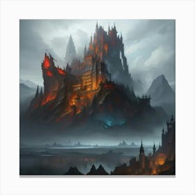 Castle Of Fire Canvas Print